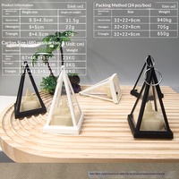 Lanterne triangulaire en plastique pour Halloween, Noël, la Saint-Valentin, petite veilleuse LED, bougie électronique artisanale
