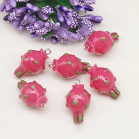 YWJC Crystal Groothandel Schattige Fruit Designs Mini Hars Charms met Haakje DIY Hars Sleutelhanger Charms