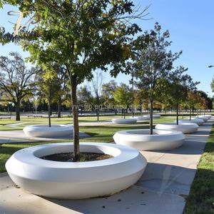 Banco de Patio Moderno para Exteriores, Centros Comerciales y Parques, Fabricado en Fibra de Vidrio Ecológica, Personalizable, Ideal para Piscinas, Árboles y Entradas con Flores - Product Image 1