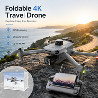 Drone pliable D12 avec caméra GPS, nacelle stabilisée 3 axes, vidéo 4K, contrôleur à écran tactile et retour intelligent pour la photographie de voyage