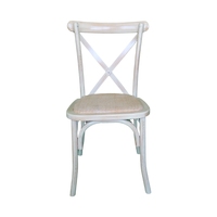 Chaise en rotin empilable en bois de bouleau massif au design antique, avec dos en croix et empilable, pour événement, mariage et usage domestique