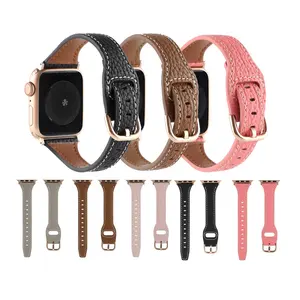 Pulseira De Relógio De Couro Genuíno Para iWatch Correias Para Apple Watch pulseira Series 8 49mm