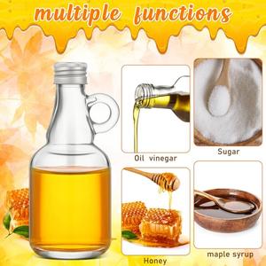 Mini botellas de vidrio a granel contenedor vacío tarro 50ml <span class=keywords><strong>100mL</strong></span> whisky Ron Vodka botellas de copa de vino con asa de bucle tapas de aluminio - Product Image 5