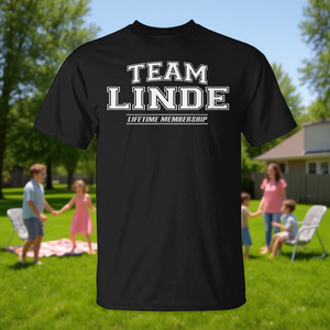 Camiseta Familiar con Apellido Linde, Personalizable, Promocional, para el Equipo Linde - Product Image 3