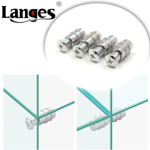 Support de <span class=keywords><strong>fixation</strong></span> en acier pour étagère, double face, pour armoire en verre, connecteurs métalliques - Product Image 1