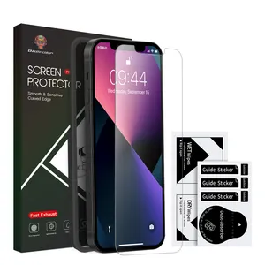 Protecteur d'écran pour iphone 11 12 Samsung, 50 pièces, emballage personnalisé, couverture complète en verre trempé 9H, colle, prix d'usine