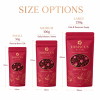 Sachets Mylar refermables à fond plat pour emballage alimentaire de thé aux fruits sans caféine et thé glacé, à base de plantes, hibiscus et rose