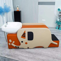 Fauteuil de lavage pour enfants professionnel moderne de haute qualité, inclinable et réglable, en cuir, pour salon de coiffure