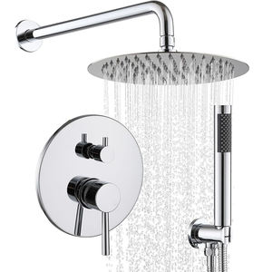 Brushed Golden <strong>Shower</strong> Sets System Panel Bathroom Round Wall Mounted 10 Inch Hot Cold <strong>Shower</strong> Faucet Mixer Sets - Product Image 6