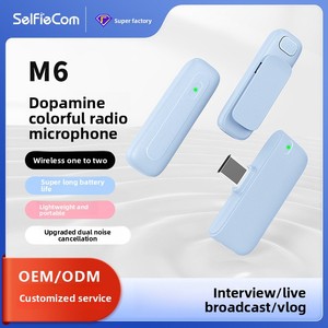 Nouveau microphone cravate sans fil <span class=keywords><strong>M6</strong></span> avec réduction de bruit IA et réverbération Type-C pour le streaming <span class=keywords><strong>en</strong></span> <span class=keywords><strong>direct</strong></span>, l'enregistrement vidéo et les vlogs - Product Image 1