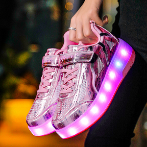 Patines con Ruedas para Niños y Niñas, Patines con Luces LED, Carga USB, Patines con Ruedas Retráctiles - Product Image 1