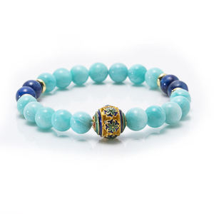 <span class=keywords><strong>2023</strong></span> nouvelle vente chaude 8 MM perles de pierre naturelle Bracelet élastique femme bracelets Micro pavé couronne émail perle bijoux de créateur - Product Image 6