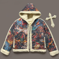 Veste d'hiver pour homme, décontractée, en sherpa, en laine, à capuche, réversible, avec motif, service OEM et prix d'usine