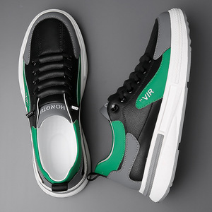 White Chunky Sneakers Men <b>Round</b> Toe Slip On Platform Rubber Sole <b>Cushioned</b> Spring Casual Shoes - Product Image 4