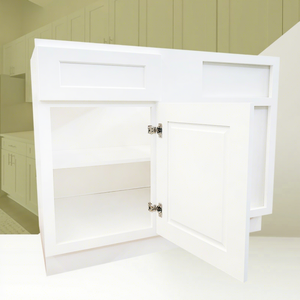 Gabinetes modernos de coctelera blanca, estándar de cocina de EE. UU., gabinete Base de esquina ciega de 42 pulgadas para contratistas y constructores locales estadounidenses - Product Image 1