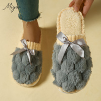 YJ86 Vente en gros directe usine – Chaussons d'hiver décontractés en peluche, chauds et épais en coton, pour la maison, style Noël
