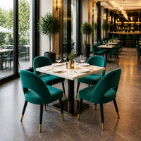 Chaise de salle à manger sans accoudoirs en velours, dossier mi-haut, rembourrage en forme de baril, garnitures en laiton, siège de bar et de salon, personnalisable, OEM, vente en gros Chine