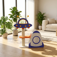 Árbol para Gatos Minimalista de Madera Maciza, Mueble Escandinavo de Varios Niveles para Escalar y Explorar