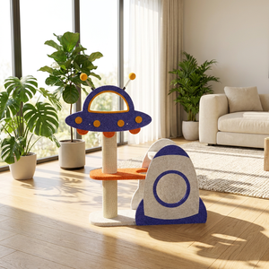Árbol para Gatos Minimalista de Madera Maciza, Mueble Escandinavo de Varios Niveles para Escalar y Explorar - Product Image 1