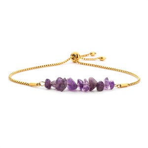 <span class=keywords><strong>Bracciale</strong></span> Unisex in Cristallo Naturale con Perline di Pietra Frantumata, Catena in Acciaio Inossidabile Regolabile, Stile Europeo e Americano - Product Image 4