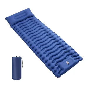 Camping Sleeping Pad Ultralight Camping Mat With Pillow Built-in Foot Pump Inflatable Sleeping Pads Compact For Camping