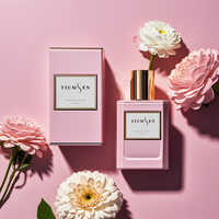 Flacon de parfum plat en verre vide de luxe personnalisé OEM pour cosmétiques, 30ml, 50ml, 100ml, avec impression sérigraphique, et boîte diffuseur à bâtonnets