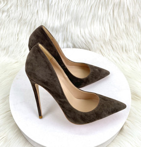 New Women <b>Pointed</b> <b>Toe</b> Gray Sexy <b>Flat</b> 8/10/12Cm Customized Designer Shoes Plus Size 34-45 High Heels - Product Image 3