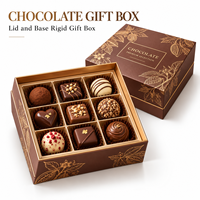 Boîte cadeau en chocolat personnalisée en gros, boîte d'emballage en papier rigide de luxe avec couvercle, logo personnalisé, emballage cadeau pour bonbons et aliments