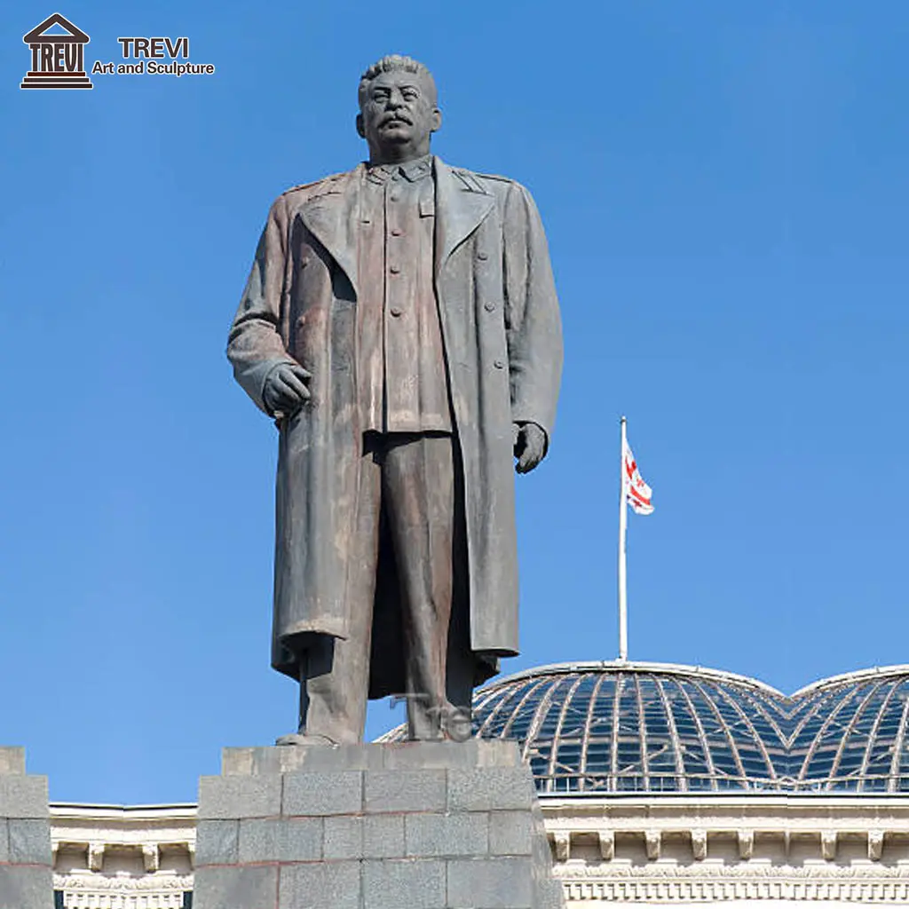 Berühmter russischer Vorsitzender Messing figur Große hochwertige Bronze Stalin Statue