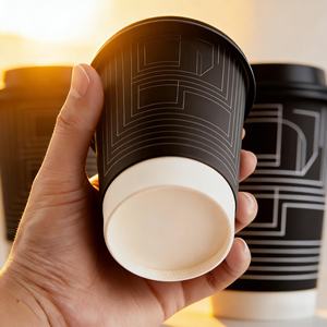 ถ้วยกระดาษฟอยล์สีทองแบบใช้แล้วทิ้งพร้อมฝา PS ขนาด4ออนซ์8ออนซ์12ออนซ์โลโก้ที่กำหนดเอง - Product Image 1