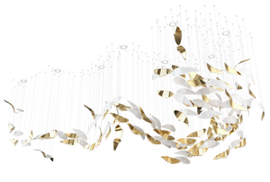 Grande suspension d'intérieur moderne et contemporaine en verre de luxe Ailes suspendues Lustres et lampes en verre de couleur personnalisée - Product Image 3