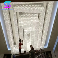 Lustre LED en cristal de luxe sur mesure, style moderne, pour décoration intérieure, hôtel, hall, couloir, IP65