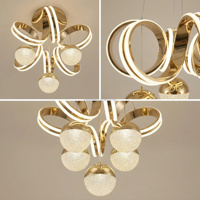Lampe suspendue LED contemporaine de luxe 150W pour salon, salle à manger, chambre – Lustre moderne pour hôtel, villa, café – Matériaux durables