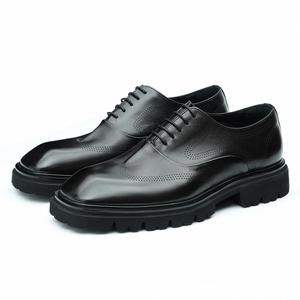 ASTON M.JAZZ Elegant Derby Dress Shoes Men Handmade Brogue Design Genuine Cowhide Leather Lace-up Square Toe Light Soft - Product Image 3