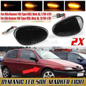 Paire de feux latéraux dynamiques à LED, clignotants, lampes de signalisation pour Alfa Romeo 145 146 Type 930, répétiteur latéral - Product Image 1