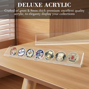 Support d'affichage <span class=keywords><strong>mural</strong></span> en acrylique transparent pour pièces de monnaie Rack de collection à une rangée pour pièces de monnaie Boucles <span class=keywords><strong>Badges</strong></span> Organisateur Étagère - Product Image 4