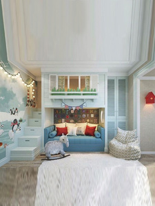 Letto a castello moderno e minimalista con divano sotto, stile casetta sull'albero, per cameretta dei ragazzi, letto a due piani multifunzionale, personalizzabile - Product Image 4