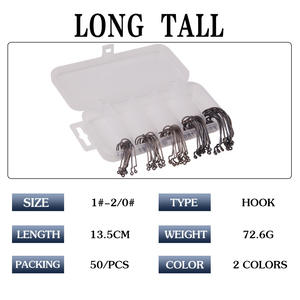 Hameçons XY-60, boîte de 51 pièces, hameçons pour leurres de pêche en eau douce, hameçons pour appâts souples, accessoires de pêche - Product Image 5