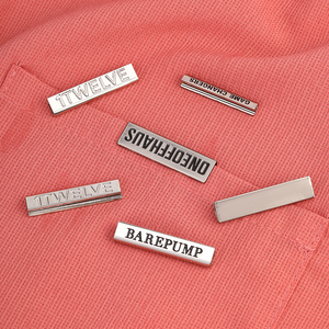 Customized <b>Gold</b> Metal Logo Rope Crimp Clamp Clothing Label Cord End Tail Clip for Jeans and <b>Clothes</b> - Product Image 2