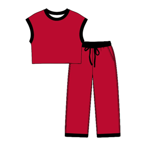 Nouvelles tenues pour bébés, vêtements pour enfants, ensemble deux pièces de couleur unie - Product Image 2