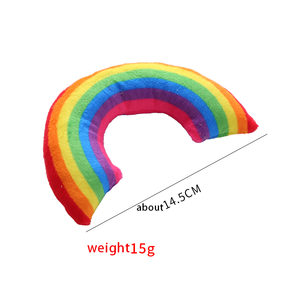 Wholesale Interactive Rainbow Shaped Plush Cat Chew Toys Comfortable Favorite <b>Pillow</b> with Mint Movement Pet Supplies - Product Image 3