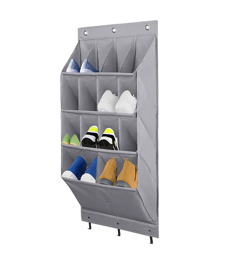 Wholesale Household Foldable Shoe Organizer Over The Door 14 Pockets Storage Hanging Organizer Shoe Bag Save Space for Home