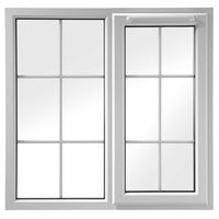 Ventanas de PVC de Tres Paneles con Doble Vidrio, Ventana Corredera con Vidrio Anti-Huracán, Precio de Ventana de Vinilo