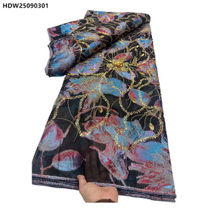 Tessuto Broccato Floreale <span class=keywords><strong>di</strong></span> Alta Qualità con Perline, Lussuoso Ricamo Dorato, Tessuto Jacquard in <span class=keywords><strong>Organza</strong></span> <span class=keywords><strong>per</strong></span> <span class=keywords><strong>Abiti</strong></span> - Product Image 2