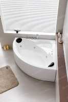 Baignoire de massage à remous en acrylique SICO, six jets, robinet cascade, baignoire d'angle avec tablier, moderne, pour hôtel et villa