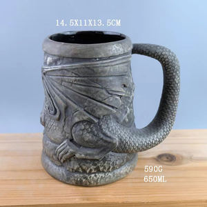 Juego de taza de cerveza grande de cerámica personalizada, tazas de Anime y patrón de dragón circundante - Product Image 5