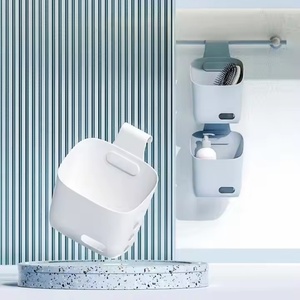 Boîte de rangement de bureau multifonctionnelle personnalisée panier de salle de bain panier de bain avec crochet panier de rangement - Product Image 3