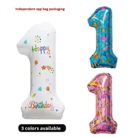 32 pouces blanc numéro joyeux anniversaire ballon décoration aluminium Film fête Photo scène fond configuration accessoires numérique