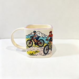 Taza de café de cerámica hecha a mano personalizada-Bicicleta de descenso y diseño de foto de <span class=keywords><strong>ciclista</strong></span> - Product Image 3