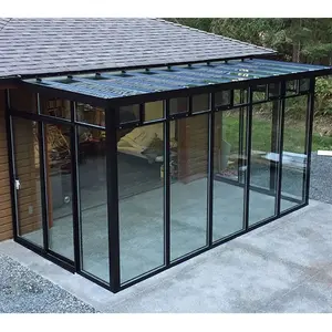 Dtop solário casa de vidro conservatório ao ar livre solário de alumínio ao ar livre kits de casa de vidro moldura de alumínio solário